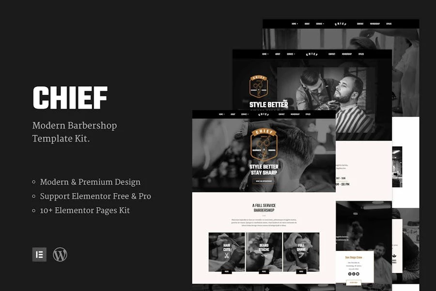 Chief - Kit de plantillas de barbería moderna