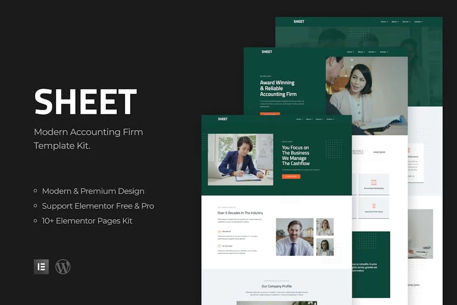 Sheet - Kit de plantillas modernas para firmas de contabilidad