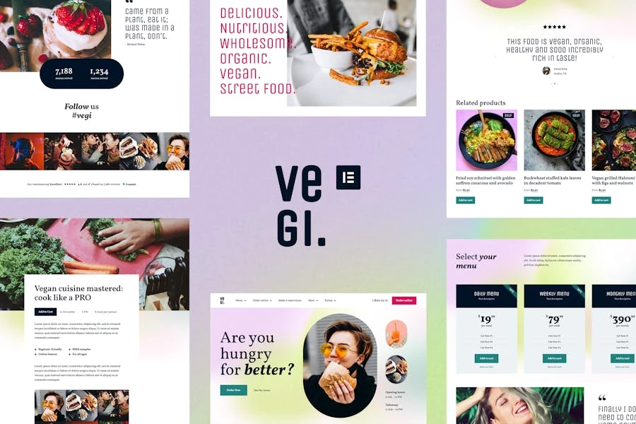 Vegi - Template Kit para restaurante de comida callejera vegana y comida para llevar