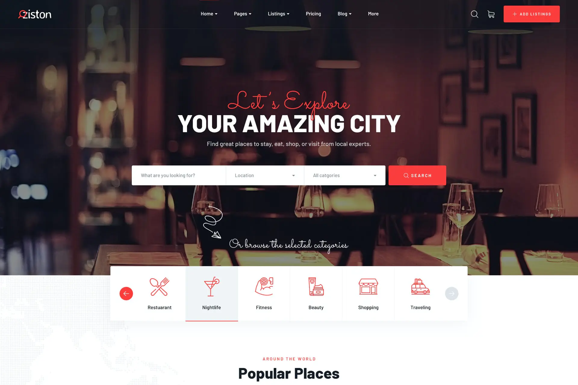 Ziston - Kit de plantillas Elementor para listados de negocios locales