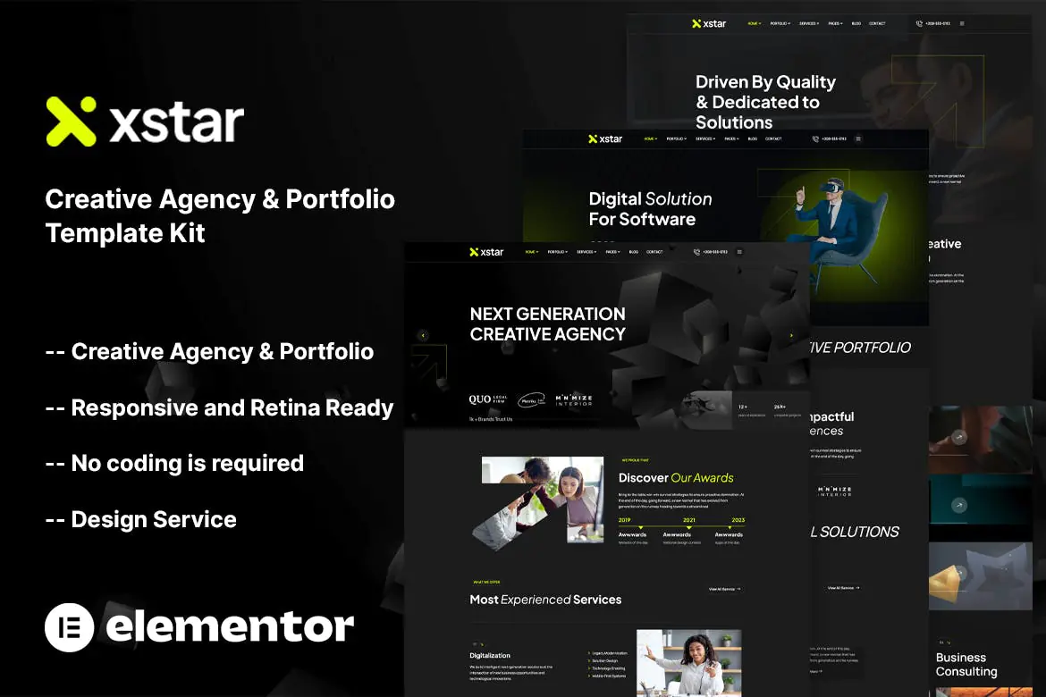 Xstar - Kit de Plantillas para Porfolios y Agencia Creativa
