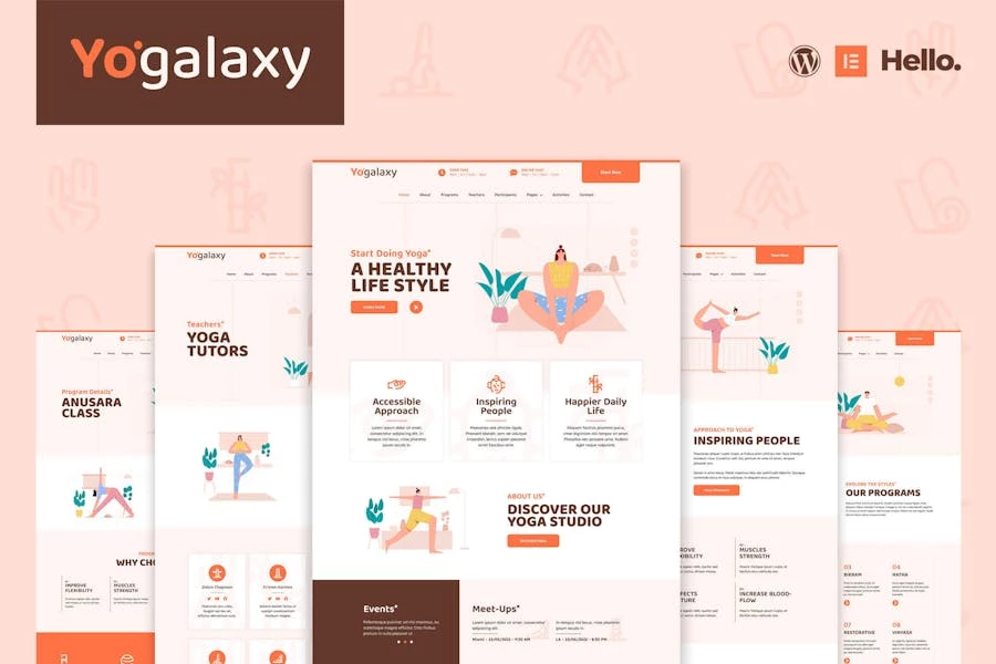 Yogalaxy - Template Kit Elementor para Yoga Pilates Fitness Studio