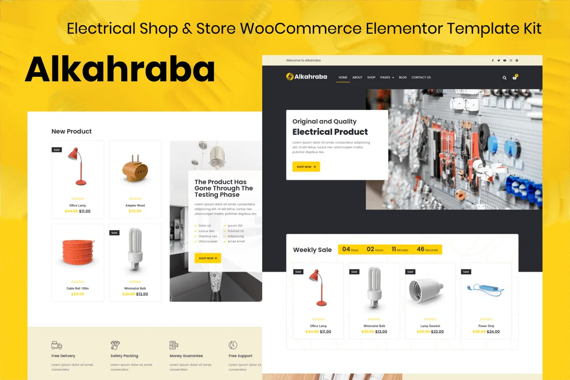 Alkahraba – Kit de plantillas WooCommerce Elementor para tiendas y tiendas eléctricas