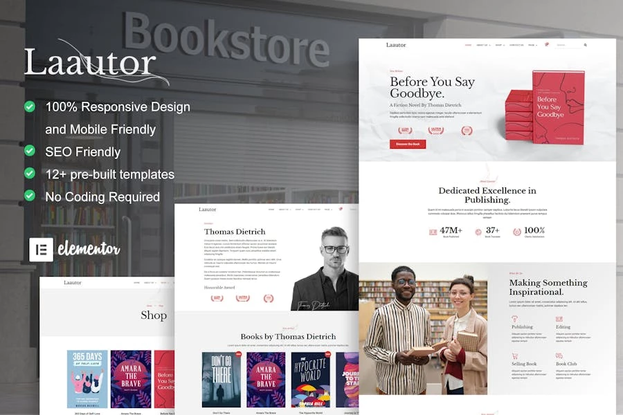 LaAutor – Template Kit Elementor para autores y editores