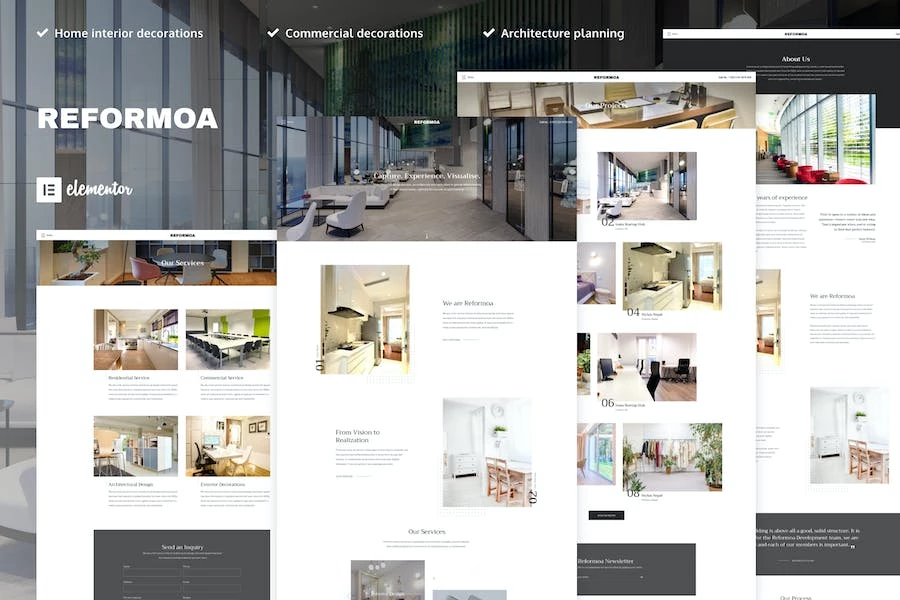 Reformoa – Template Kit Elementor para arquitectura y diseño de interiores