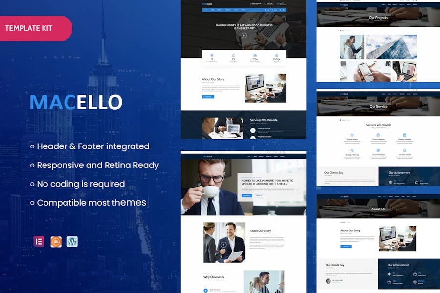 Macello – Template Kit Elementor para consultoría empresarial y contabilidad