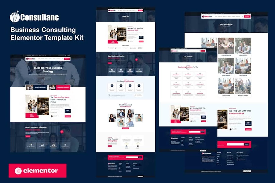 Consultanc – Template Kit Elementor para consultoría empresarial