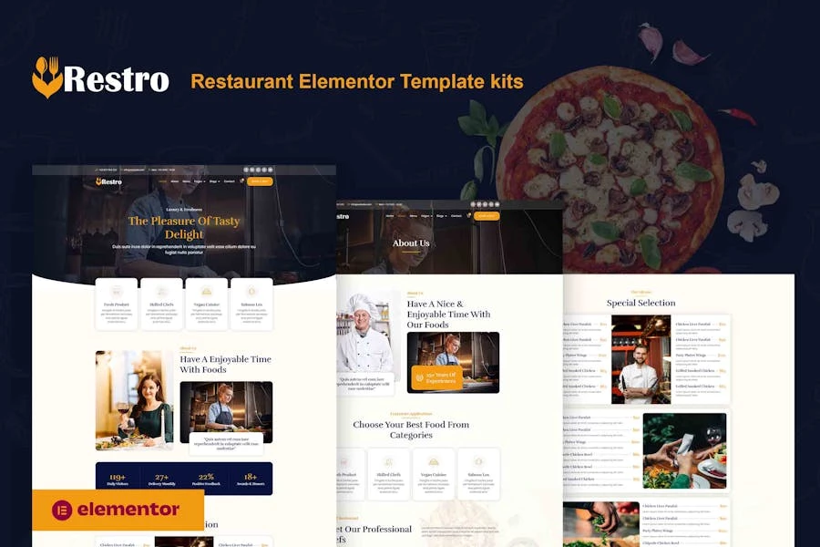 Restro – Template Kit Elementor Pro para restaurantes