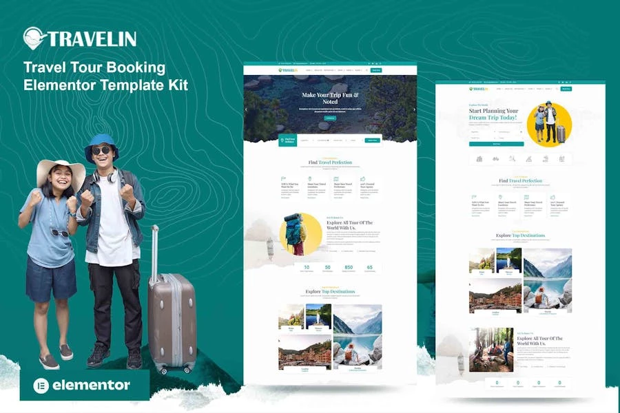 Travelin – Template Kit Elementor para reservas de viajes