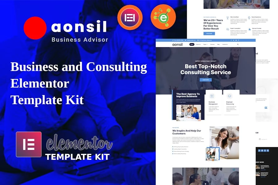 Aonsil – Template Kit Elementor para negocios y consultoría