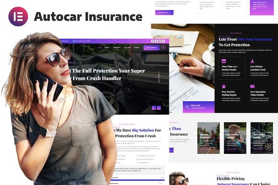 Asurance – Template Kit Elementor para servicios de protección y seguro de automóviles