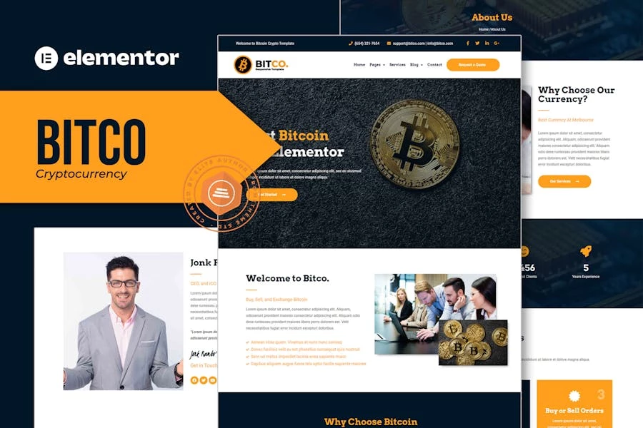 Bitco – Template Kit Elementor de Bitcoin y Criptomonedas