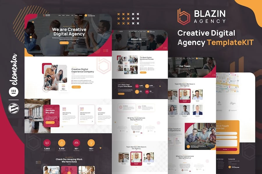 Blazin – Template Kit Elementor para Agencia digitales creativas
