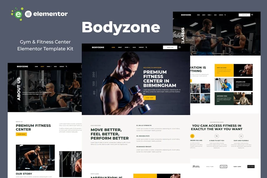 Bodyzone – Template Kit Elementor para gimnasio y centro de fitness