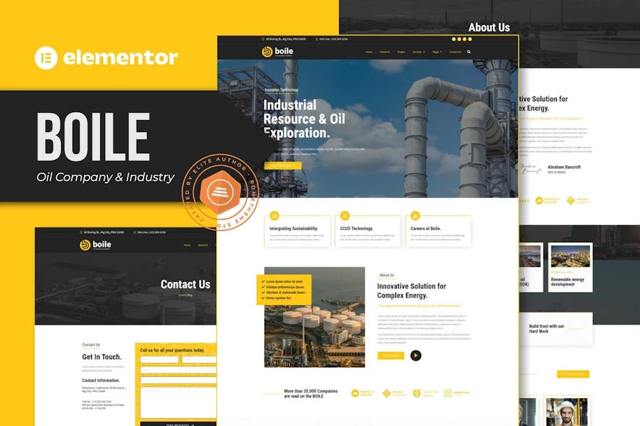 Boile – Template Kit Elementor para empresas petroleras e industriales