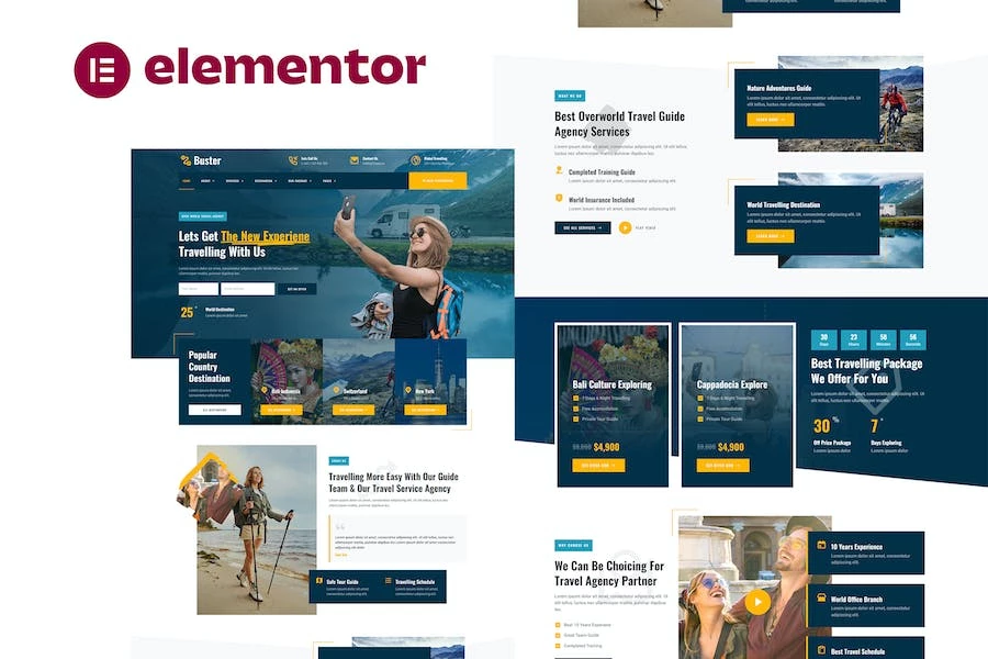 Buster – Template Kit Elementor Pro para guías turísticos y Agencia de viajes