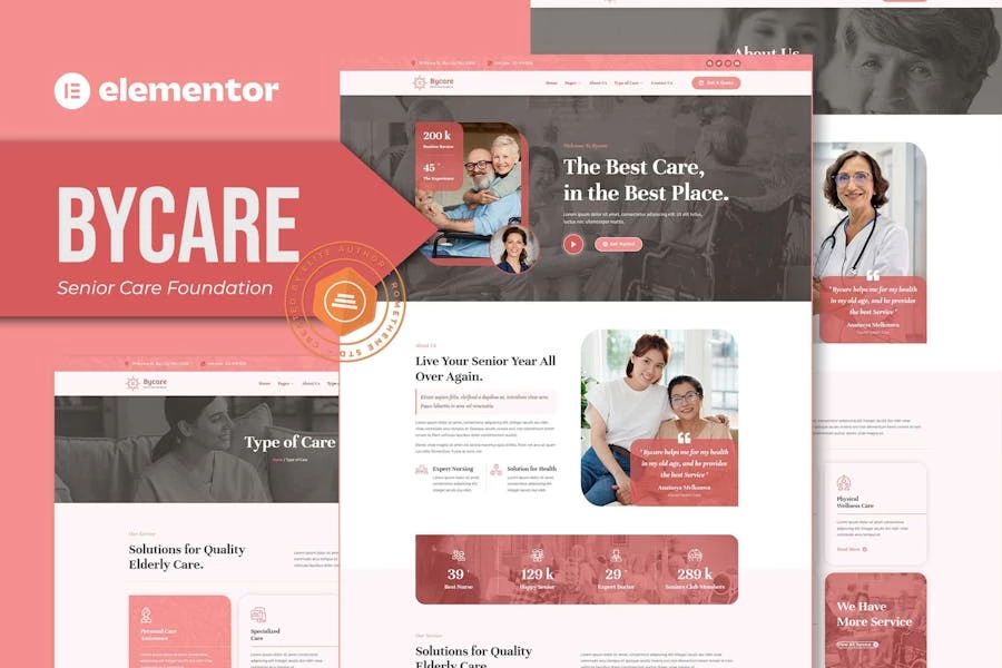 Bycare – Template Kit Elementor de Senior Care Foundation
