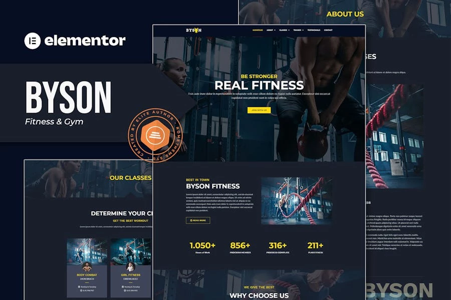 Byson – Template Kit Elementor para Fitness & Gym