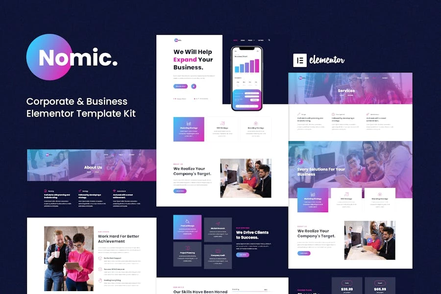 Nomic – Template Kit Elementor para Corporativa y negocios
