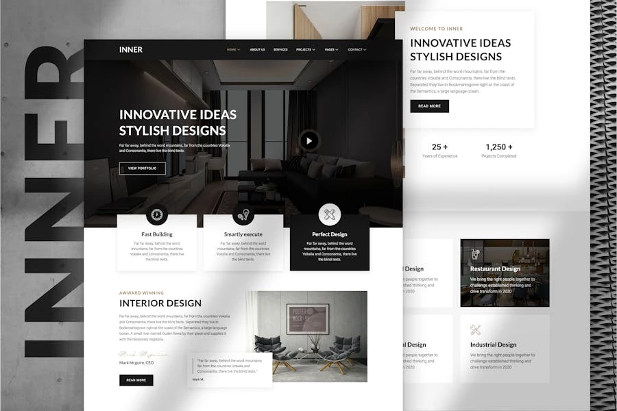 Inner – Template Kit de diseño de interiores y arquitectura