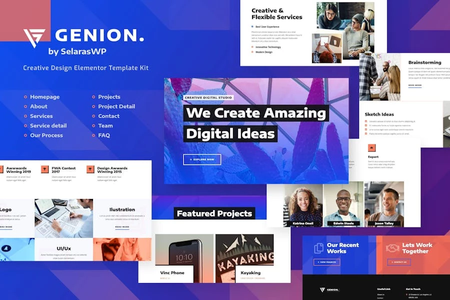 Genion – Template Kit de Elementor de agencia digital creativa