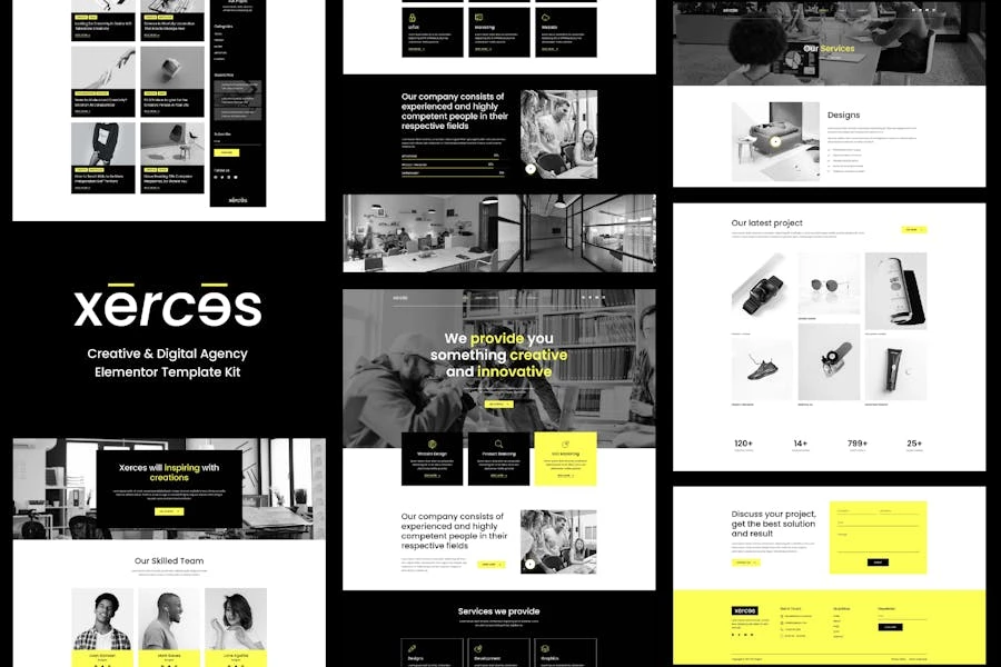 Xerces – Template Kit Elementor para Agencia creativas y digitales