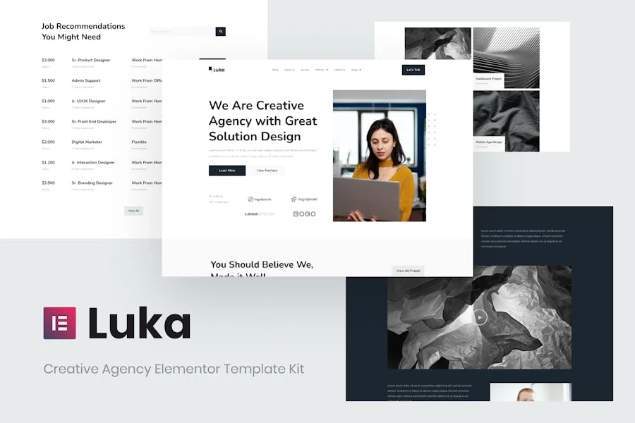 Luka – Kit de plantillas Elementor para agencias creativas