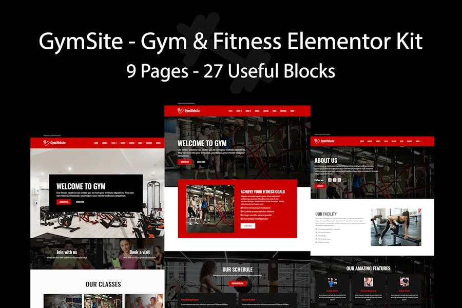 Gymsite – Kit de plantillas Elementor para gimnasios y fitness