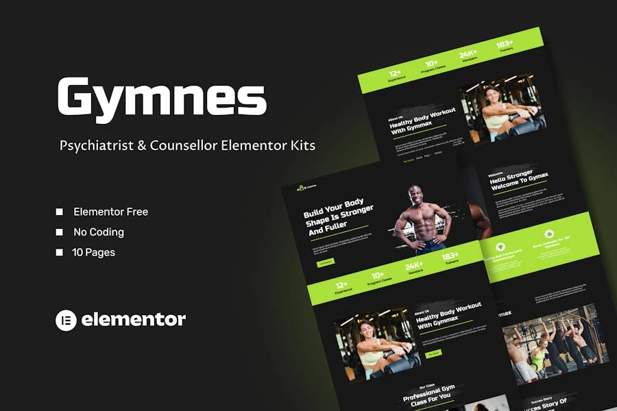 Gymnes – Template Kit de elementos de fitness y gimnasio