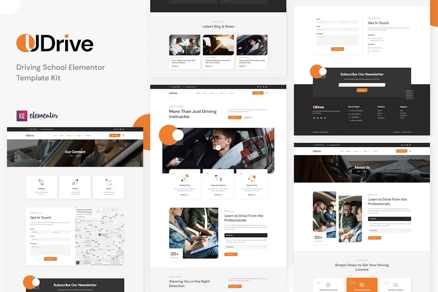 Udrive – Template Kit Elementor para escuelas de conducción