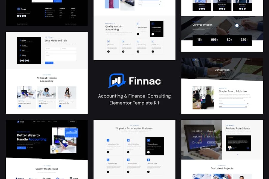 Finnac – Template Kit Elementor de consultoría de contabilidad y finanzas