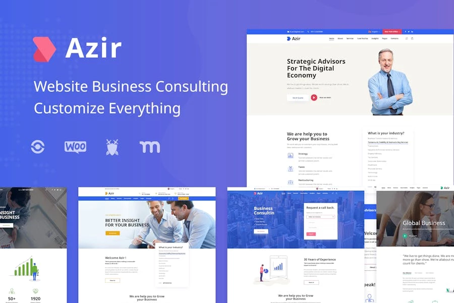 Azir | Template Kit Elementor para consultoría financiera