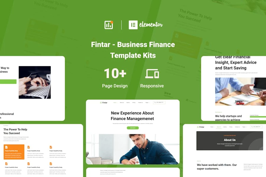 Fintar – Kit de plantillas Elementor para gestión financiera