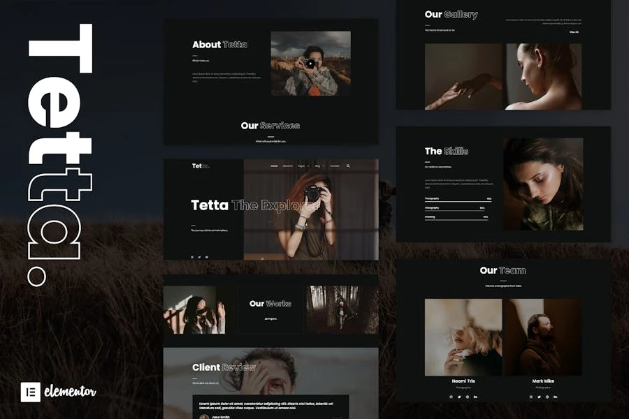 Tetta – Template Kit Elementor para fotografía y Porfolio