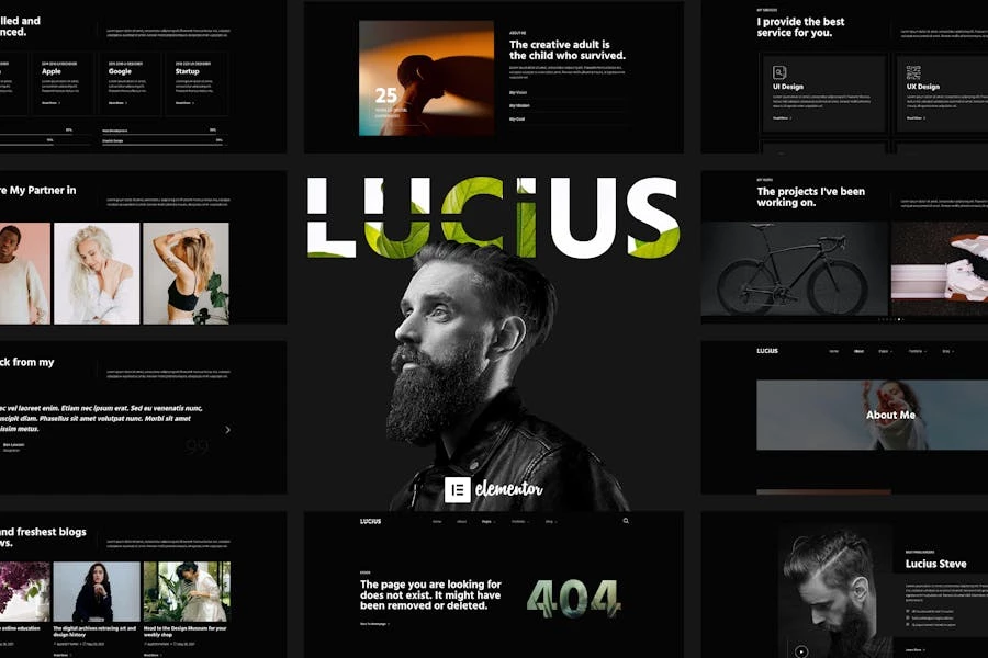 Lucius – Kit de Plantillas Elementor para Porfolio Personal