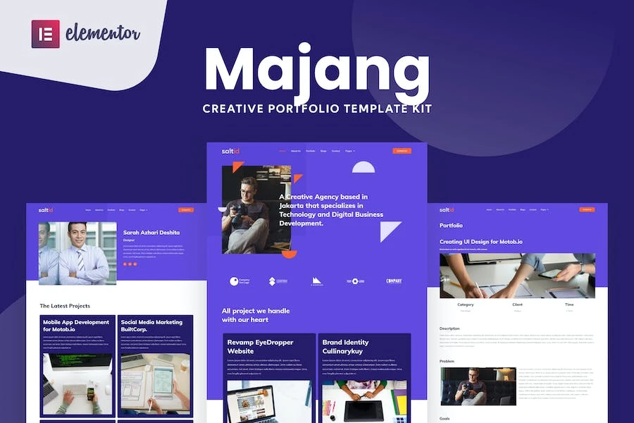 Majang – Kit de Plantillas Elementor para Porfolio Personal