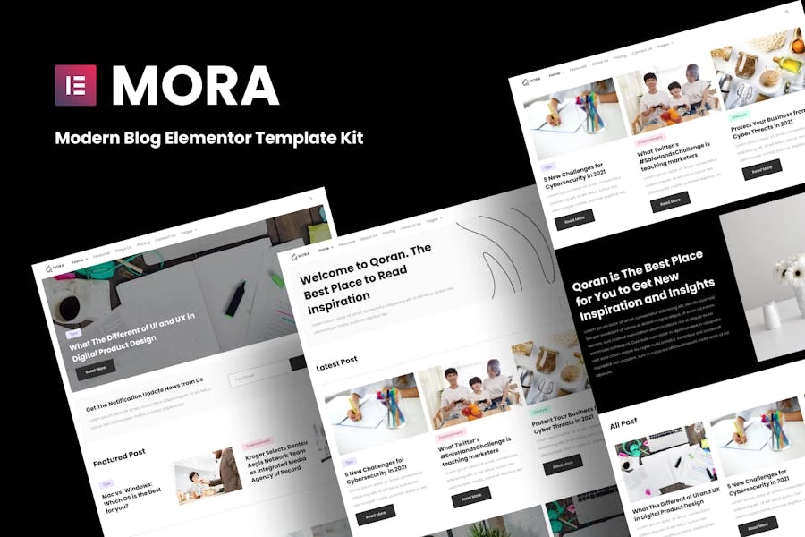 Mora – Kit moderno de plantillas de blog Elementor