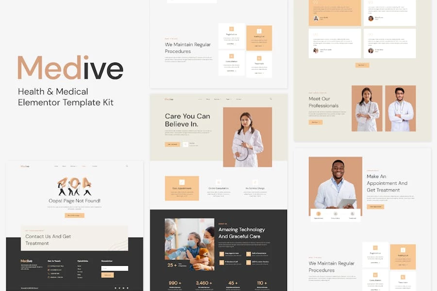Medive – Template Kit para Elementor para salud y medicina