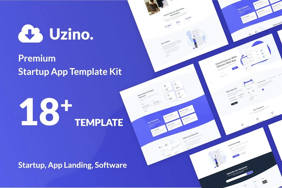 Uzino | Template Kit Elementor para Aplicación emergentes