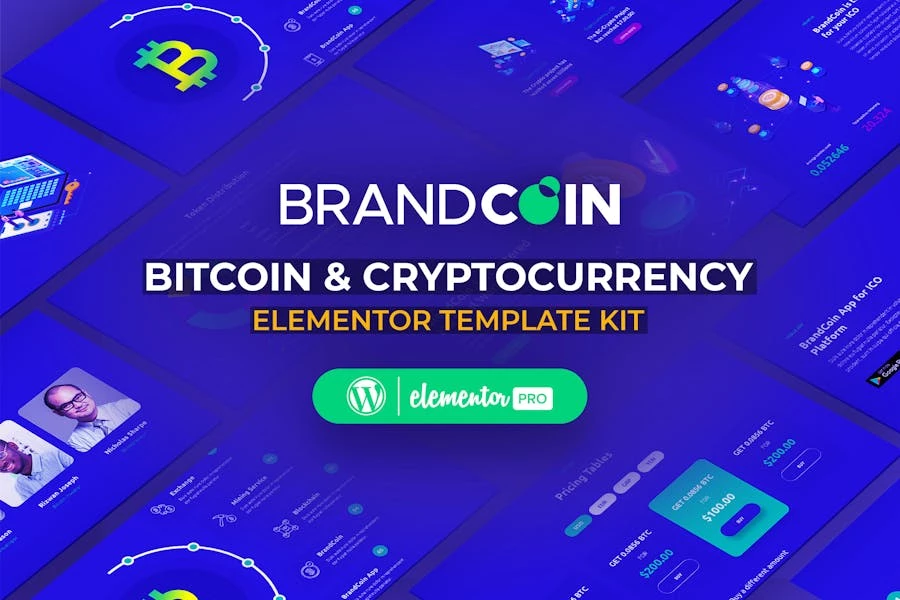 BrandCoin – Template Kit de criptomonedas Elementor
