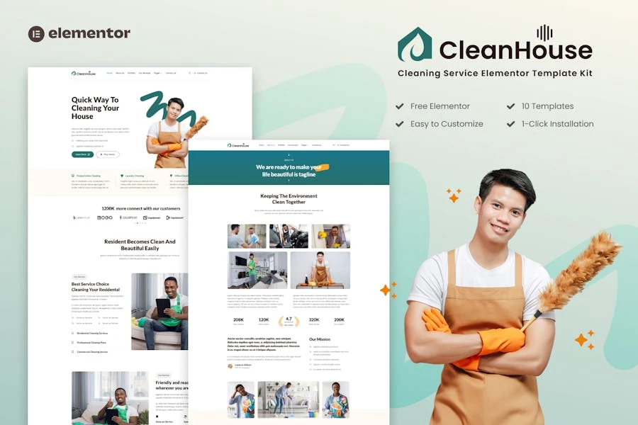 CleanHouse – Template Kit para servicios de limpieza