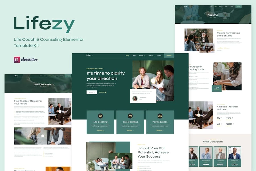 Lifezy – Template Kit Elementor de Life Coach & Counseling