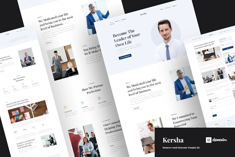 Kersha – Kit de plantillas Elementor para entrenadores de negocios
