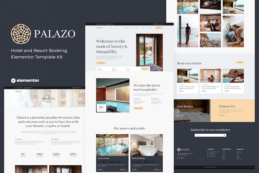 Palazo – Template Kit Elementor para reservas de hoteles y complejos turísticos