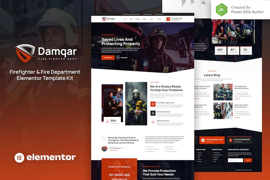Damqar – Template Kit de elementos para bomberos y bomberos