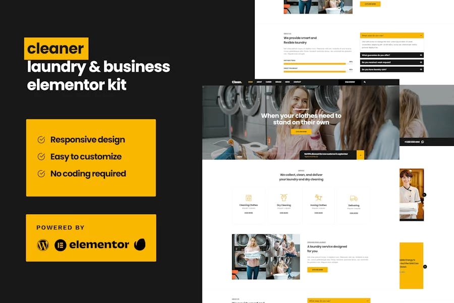 Cleaner – Template Kit Elementor para negocios