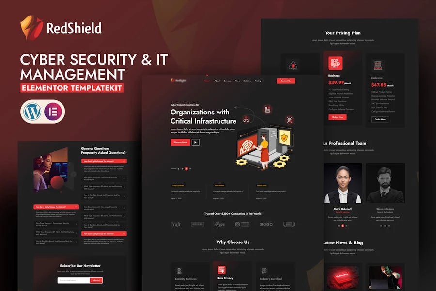 Template Kit de ciberseguridad y gestión de TI de RedShield