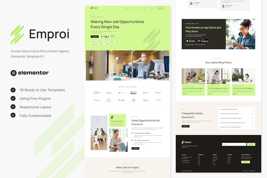 Emproi – Template Kit Elementor para Agencia de recursos humanos y contratación