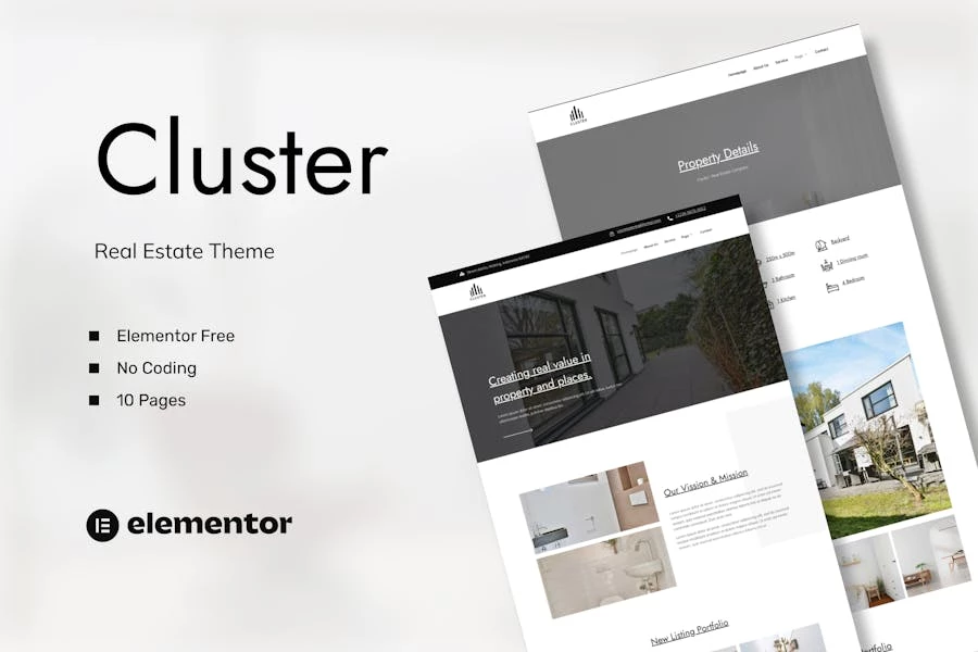 Cluster – Template Kit de elementos inmobiliarios