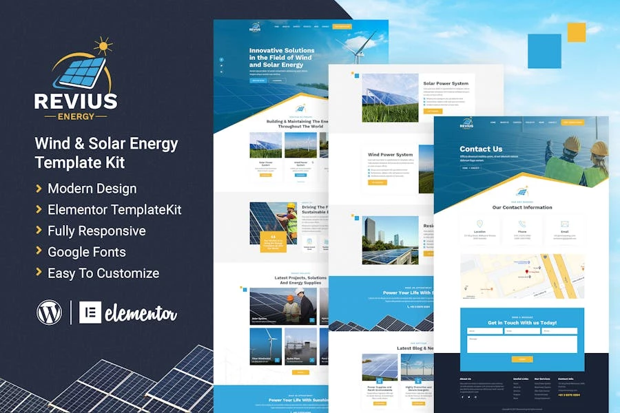 Revius Energy | Template Kit Elementor